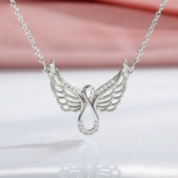 NEW Wings 925 Silver Necklace Pendant Women’s - Picture 6 of 6